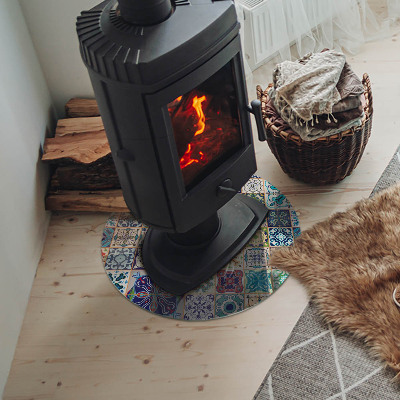 Podkładka pod kominek Wzory mozaikowe na płytkach