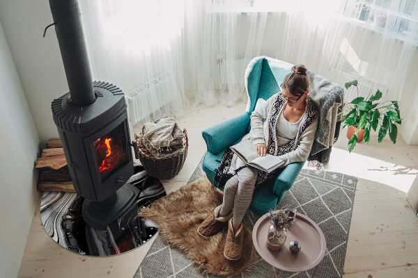 Plaat onder houtkachel Abstracte golven en lijnen