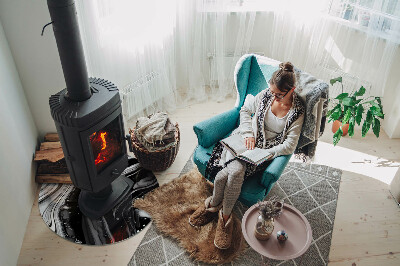 Plaat onder houtkachel Abstracte golven en lijnen