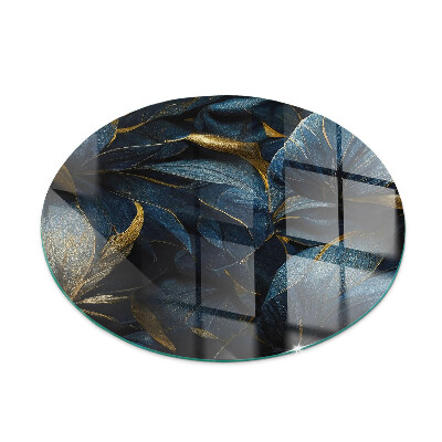 Vloerplaat voor kachel Elegante bladeren met een bijzondere textuur.