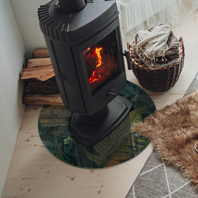 Szkło pod kominek Motywy roślinne z motylami