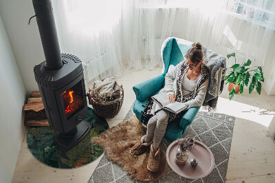 Onderplaat kachel Plantmotieven met vlinders