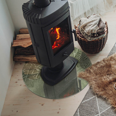 Vloerplaat voor kachel Tropische bladeren op de achtergrond