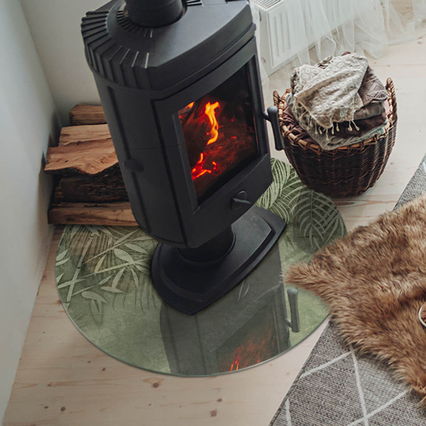 Vloerplaat voor kachel Tropische bladeren op de achtergrond