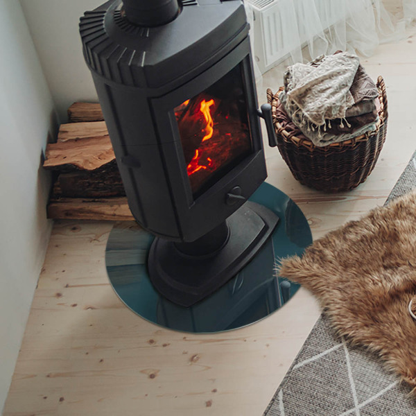 Szkło pod kominek Kolor Morski