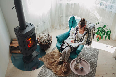 Szkło pod kominek Kolor Morski