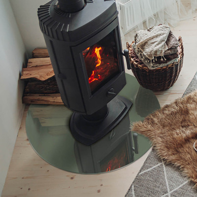 Vloerplaat voor kachel Olijfkleur