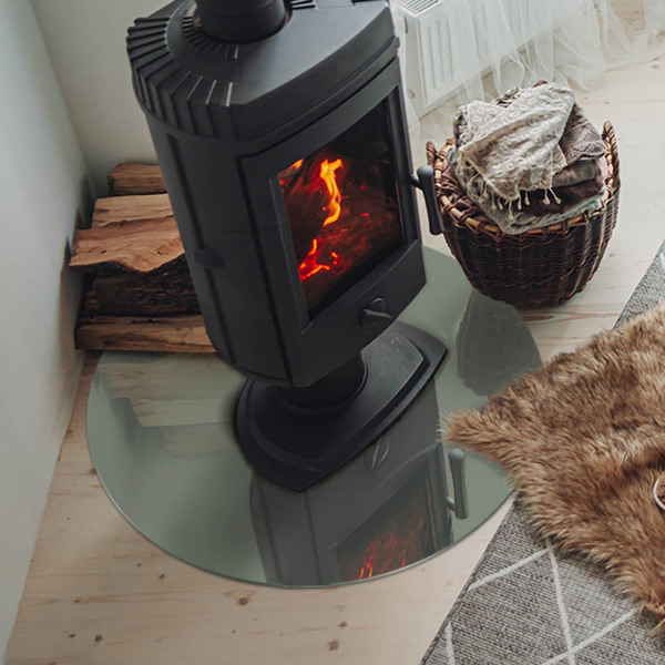 Szyba pod kominek Kolor szaro-zielony