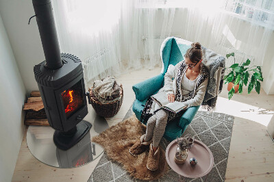 Plaat onder houtkachel Lichtcrème kleur