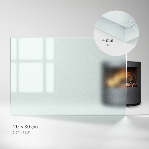 Rechthoekige vloerplaat voor houtkachel Visueel matglas effect
