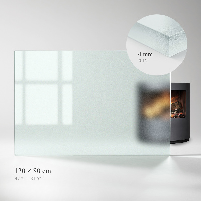 Rechthoekige vloerplaat voor houtkachel Visueel matglas effect