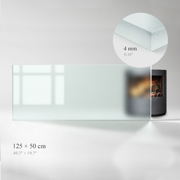 Rechthoekige vloerplaat voor houtkachel Visueel matglas effect