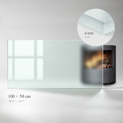 Rechthoekige vloerplaat voor houtkachel Visueel matglas effect