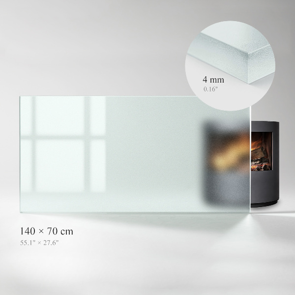 Rechthoekige vloerplaat voor houtkachel Visueel matglas effect