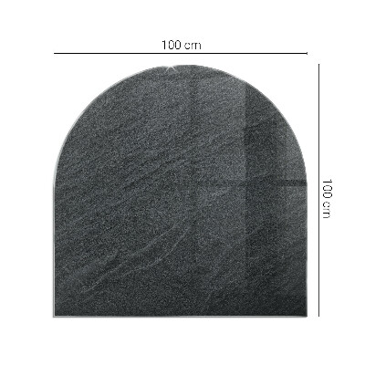 Halfronde plaat voor onder houtkachel Natuursteenpatroon