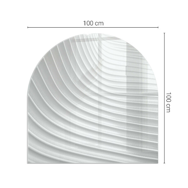 Halfronde plaat voor onder houtkachel Golven van subtiele vormen