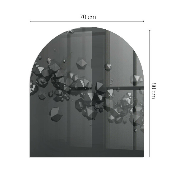Halfronde plaat onder houtkachel Abstracte wolkvormen in vaste stoffen