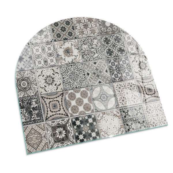 Halfronde vloerplaat openhaard Decoratieve tegelpatronen