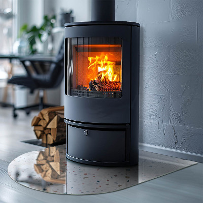 Szyba hartowana pod kominek półowalna Kształty w miniaturowym wydaniu