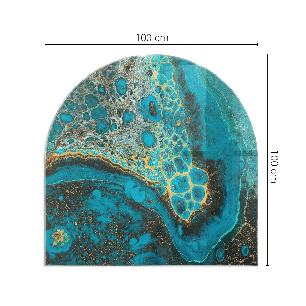 Panel kominkowy półowalny Wzór organiczny w stylu abstrakcyjnym
