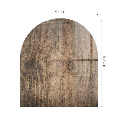 Halfronde vloerplaat openhaard Grenenhoutpatroon