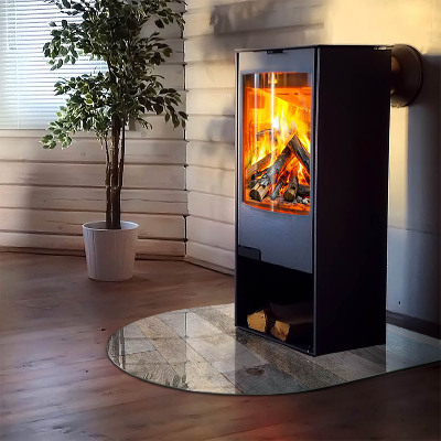 Halfronde vloerplaat openhaard Kleuren van het bord in diverse tinten.