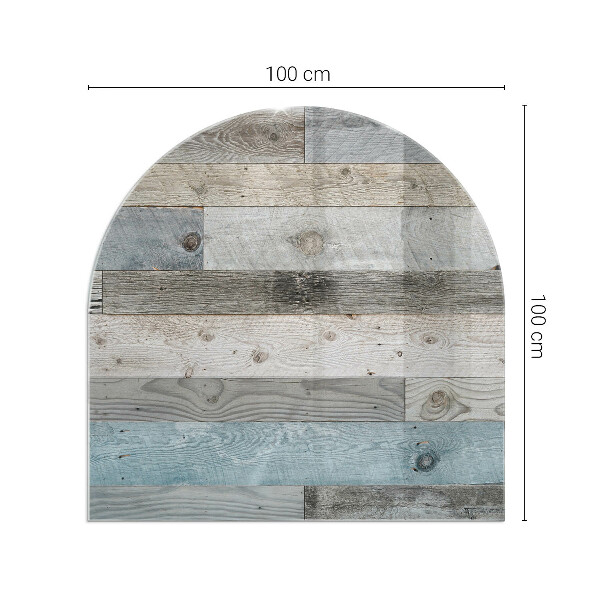 Halfronde vloerplaat openhaard Kleuren van het bord in diverse tinten.