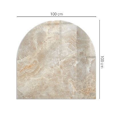 Szyba hartowana pod kominek półowalna Kamienny wzór inspirowany naturą