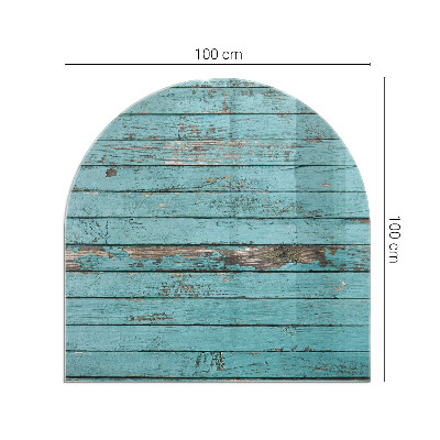 Halfronde plaat voor onder houtkachel Rustieke planken in een natuurlijke stijl