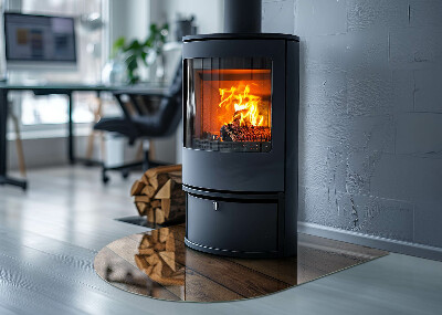 Halfronde vloerplaat openhaard Natuurlijke houtnerf