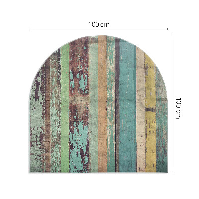 Halfronde plaat onder houtkachel Kleuren van het bord in verschillende tinten