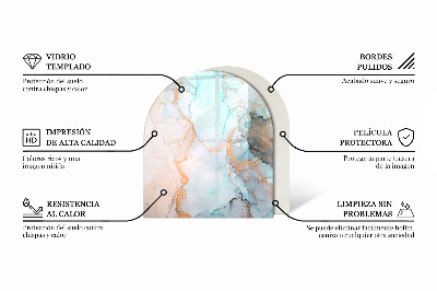 Halfronde plaat voor onder houtkachel Steenstructuurpatroon