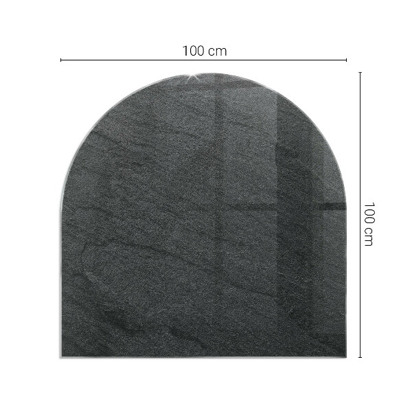 Halfronde plaat voor onder houtkachel Steenstructuurpatroon