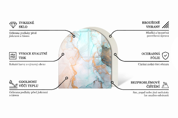Halfronde plaat onder houtkachel Patroon van driedimensionale vormen