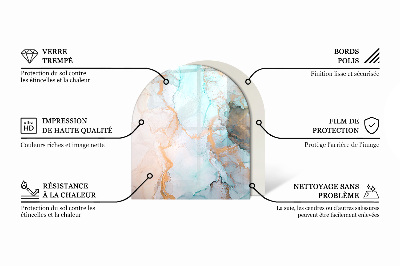 Panel kominkowy półowalny Rdzawy wzór na tle
