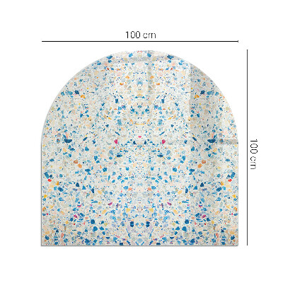 Halfronde plaat voor onder houtkachel Abstract textuurmotief