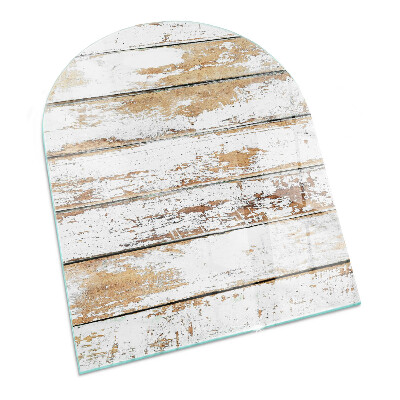 Panel kominkowy półowalny Zardzewiała deska drewniana