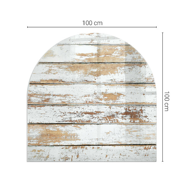Halfronde vloerplaat openhaard Roestige houten plank