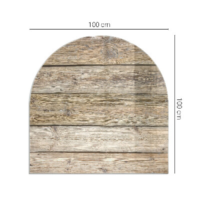 Szyba hartowana pod kominek półowalna Drewniane słoje w naturalnym stylu