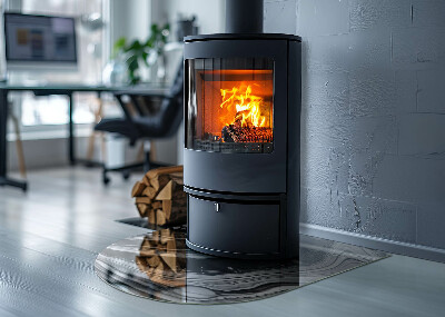 Halfronde vloerplaat openhaard Abstracte golvende en lineaire patronen