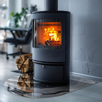 Panel kominkowy półowalny Abstrakcyjne wzory faliste i liniowe