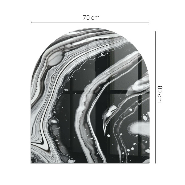 Panel kominkowy półowalny Abstrakcyjne wzory faliste i liniowe