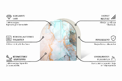 Halfronde plaat voor onder houtkachel Betonstructuur in een ruwe stijl