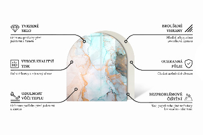 Halfronde vloerplaat openhaard Vloeiend abstract motief