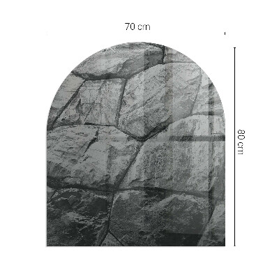 Halfronde plaat onder houtkachel Steenstijl in een natuurlijke uitvoering