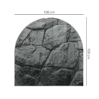 Szyba pod kominek półowalna Kamienny styl w naturalnym wydaniu