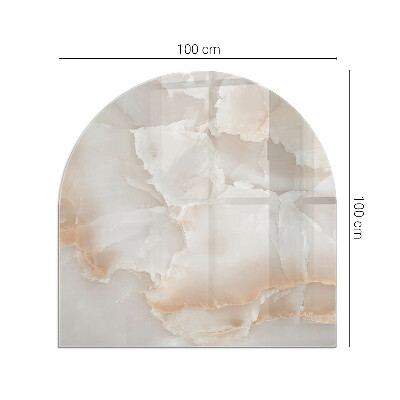 Halfronde plaat voor onder houtkachel Organisch steenmotief