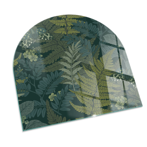 Szyba hartowana pod kominek półowalna Roślinne wzory z motylami