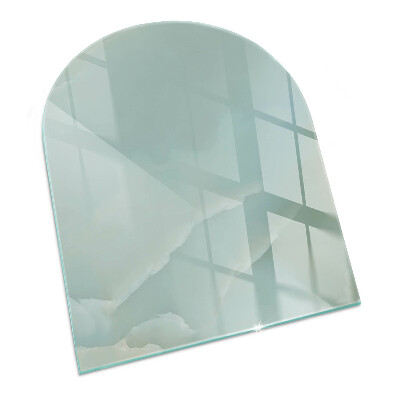 Halfronde vloerplaat openhaard Marmermotief in subtiele tinten