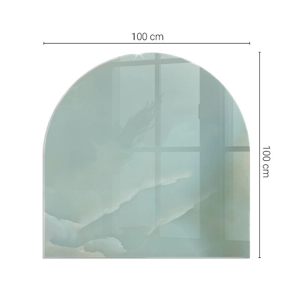 Halfronde vloerplaat openhaard Marmermotief in subtiele tinten